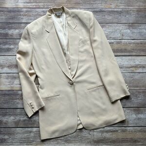 Vintage Ann Taylor 100% Silk Blazer Jacket Butter Yellow Sz 2